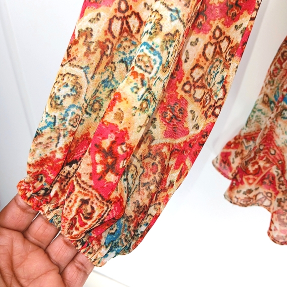 SHOW ME YOUR MUMU Rocky Multicolored Romper Boho Art to Wear Print Size Small - Picture 6 of 14